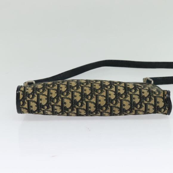 DIOR Trotter Canvas Shoulder Bag Navy Gold - Picture 9 of 11